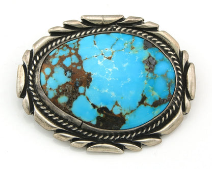 Navajo Handmade Pin Sterling Silver Turquoise Vintage Artist Signed M Montoya