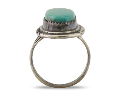 Navajo Ring 925 Silver Natural Blue Turquoise Artist Signed USA C.80's