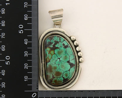 Navajo 925 Silver Pendant Turquoise Handmade Artist Signed W C.80's