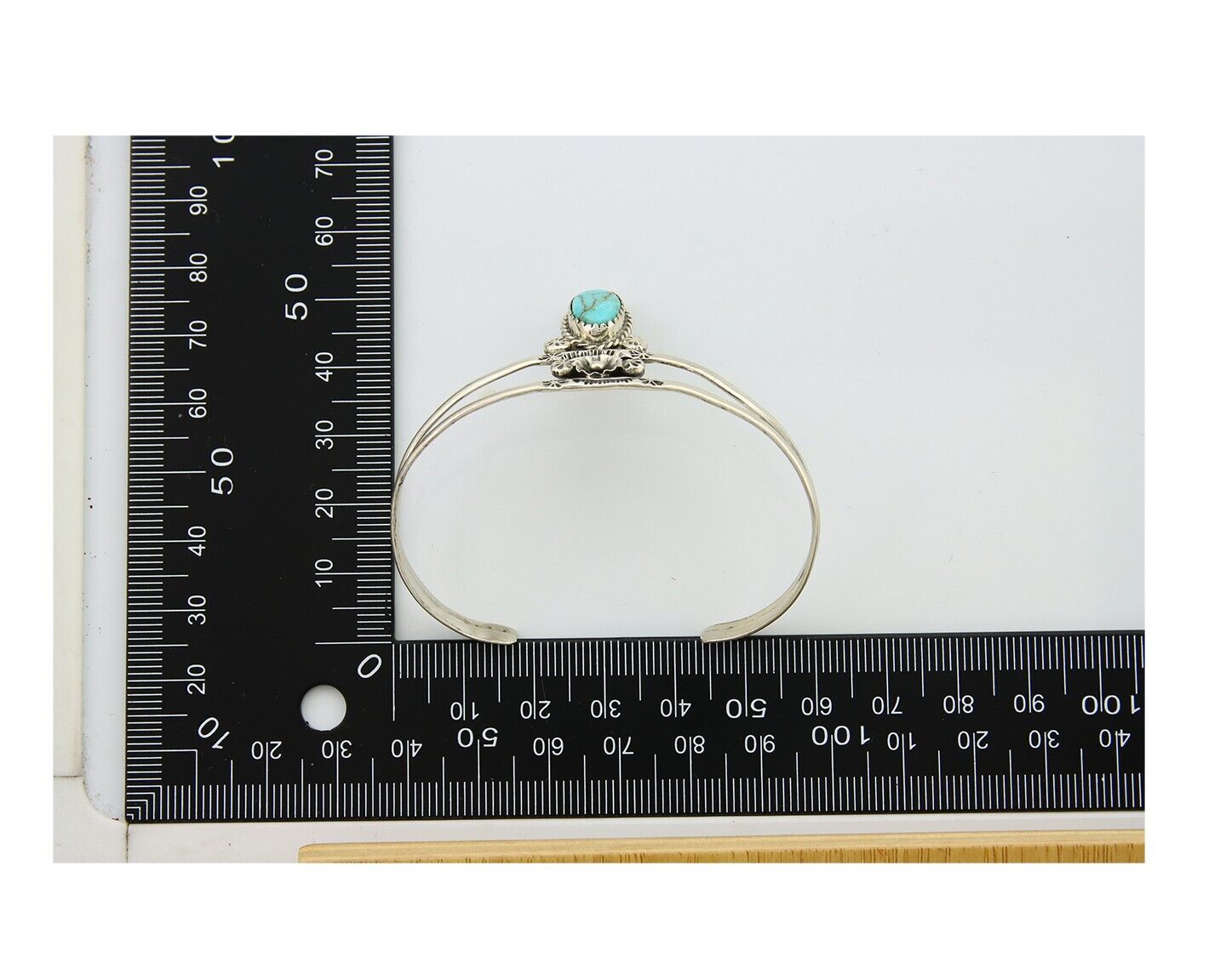 Navajo Cuff Bracelet 925 Silver Turquoise Cuff Native American Artist C.80's