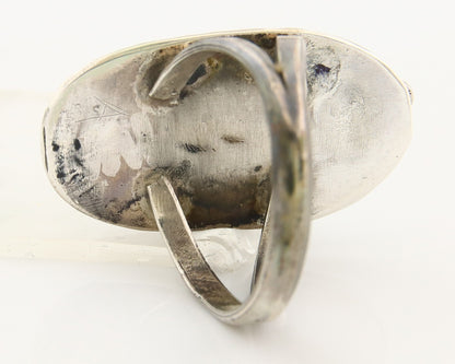 Navajo Ring 925 Sterling Natural Mined Turquoise Handmade C.80's Size 9.5