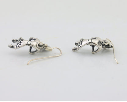 Navajo Kokopelli Dangle Earrings 925 Silver Native American Artist C.80's