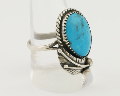 Navajo Ring 925 Silver Natural Kingman Turquoise Native American Artist C.80's