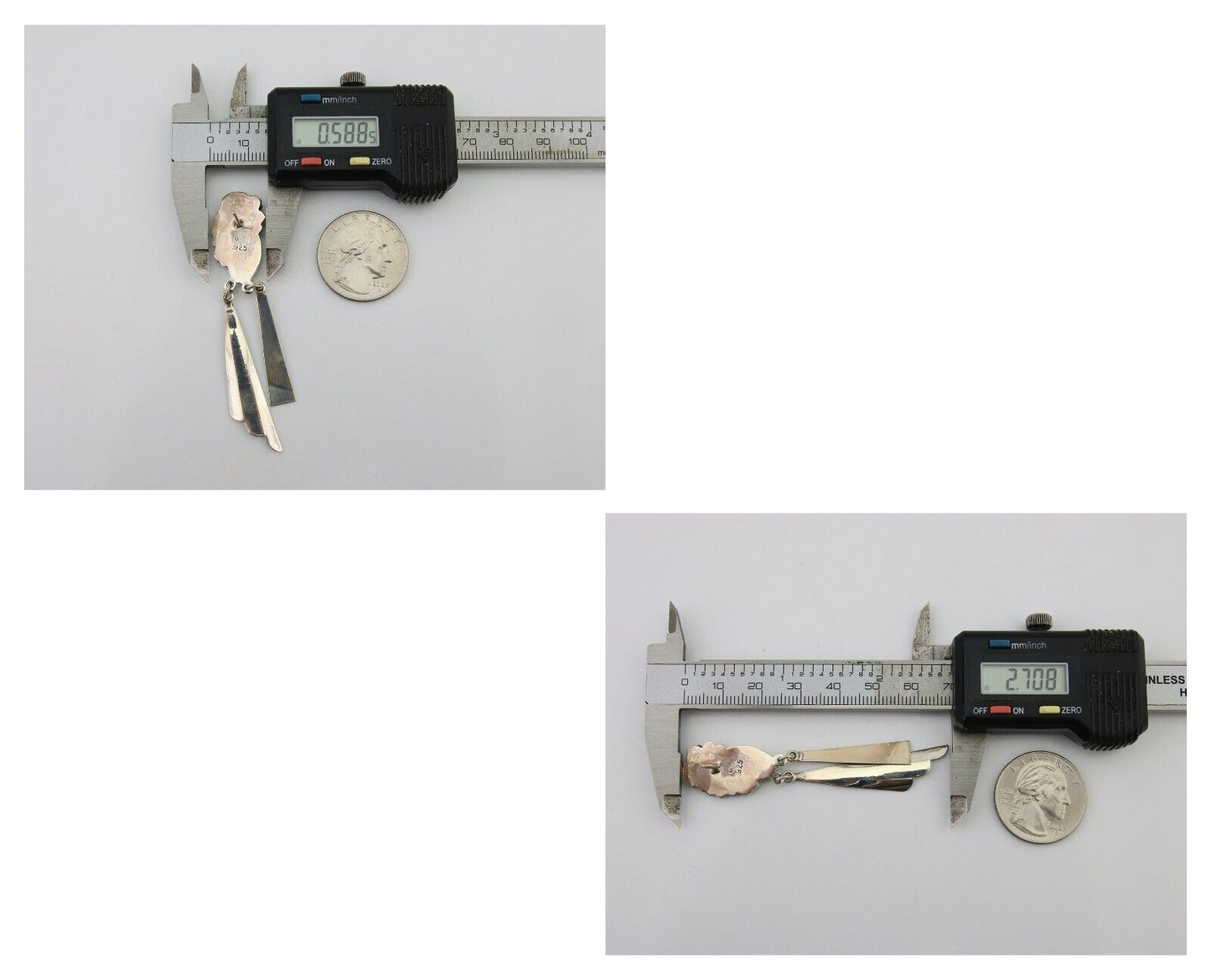 Navajo Dangle Earrings 925 Silver Natural Blue Turquoise Artist Signed M.S. C80s