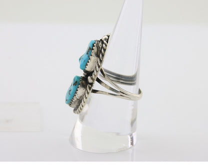 Navajo Ring 925 Silver Natural Turquoise Artist Signed Rob T Kelly C.80's