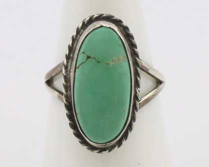 Navajo Ring .925 Silver Natural Kingman Turquoise Native American Signed C.80's