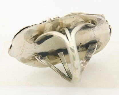 Navajo Ring 925 Sterling Turquoise Artist Justin Morris C.80's Size 7.5