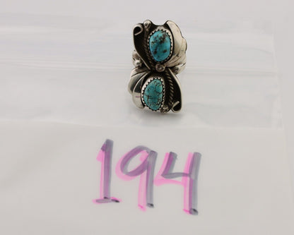 Navajo Handmade Ring 925 Silver Natural Tuquoise Artist Signed R Begay C.80's
