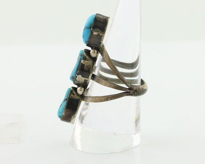 Navajo Ring 925 Silver Natural Blue Turquoise Native American Artist C.80's