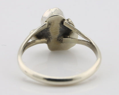 Navajo Ring .925 Silver Sleeping Beauty Turquoise Native American Artist C.80's