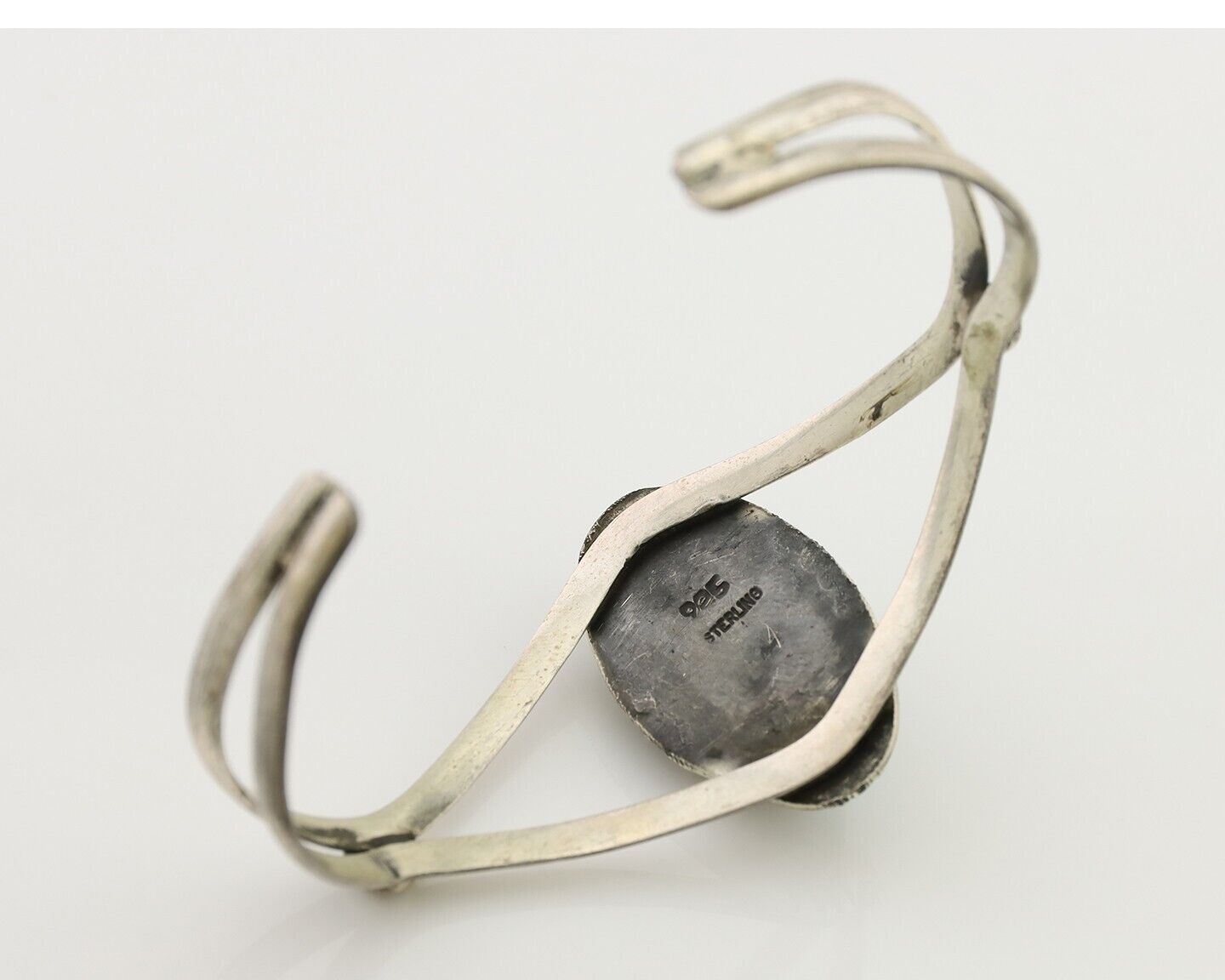 Navajo Bracelet 925 Silver Kingman Turquoise Native American Artist C.80's