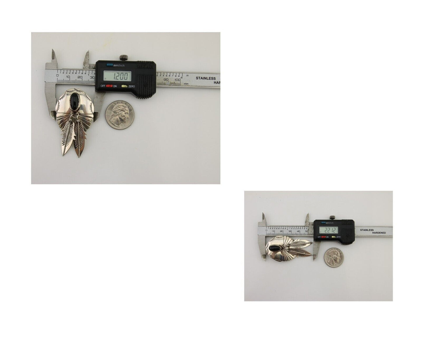 Navajo Handmade Earrings 925 Silver Onyx Native American Artist C.80's