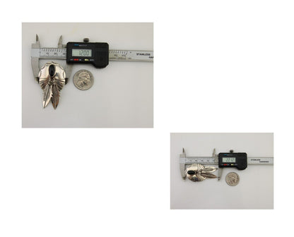 Navajo Handmade Earrings 925 Silver Onyx Native American Artist C.80's