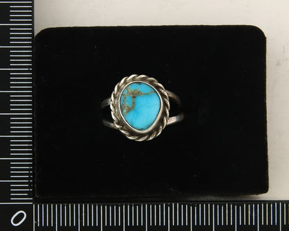 Navajo Ring 925 Sterling Natural Mined Arizona Turquoise C.80's Size 6.0