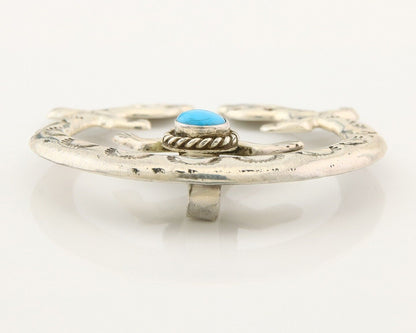 Navajo 925 Silver Naja Sand Cast Turquoise Handmade Native American Artist C.80s