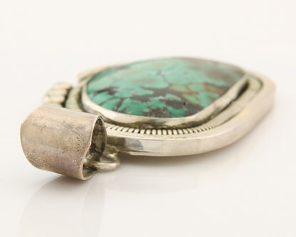 Navajo 925 Silver Pendant Turquoise Handmade Artist Signed W C.80's