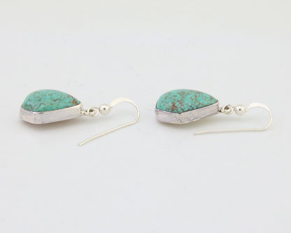 Navajo Dangle Earrings 925 Silver Natural Turquoise Artist Signed Montoya C.80's