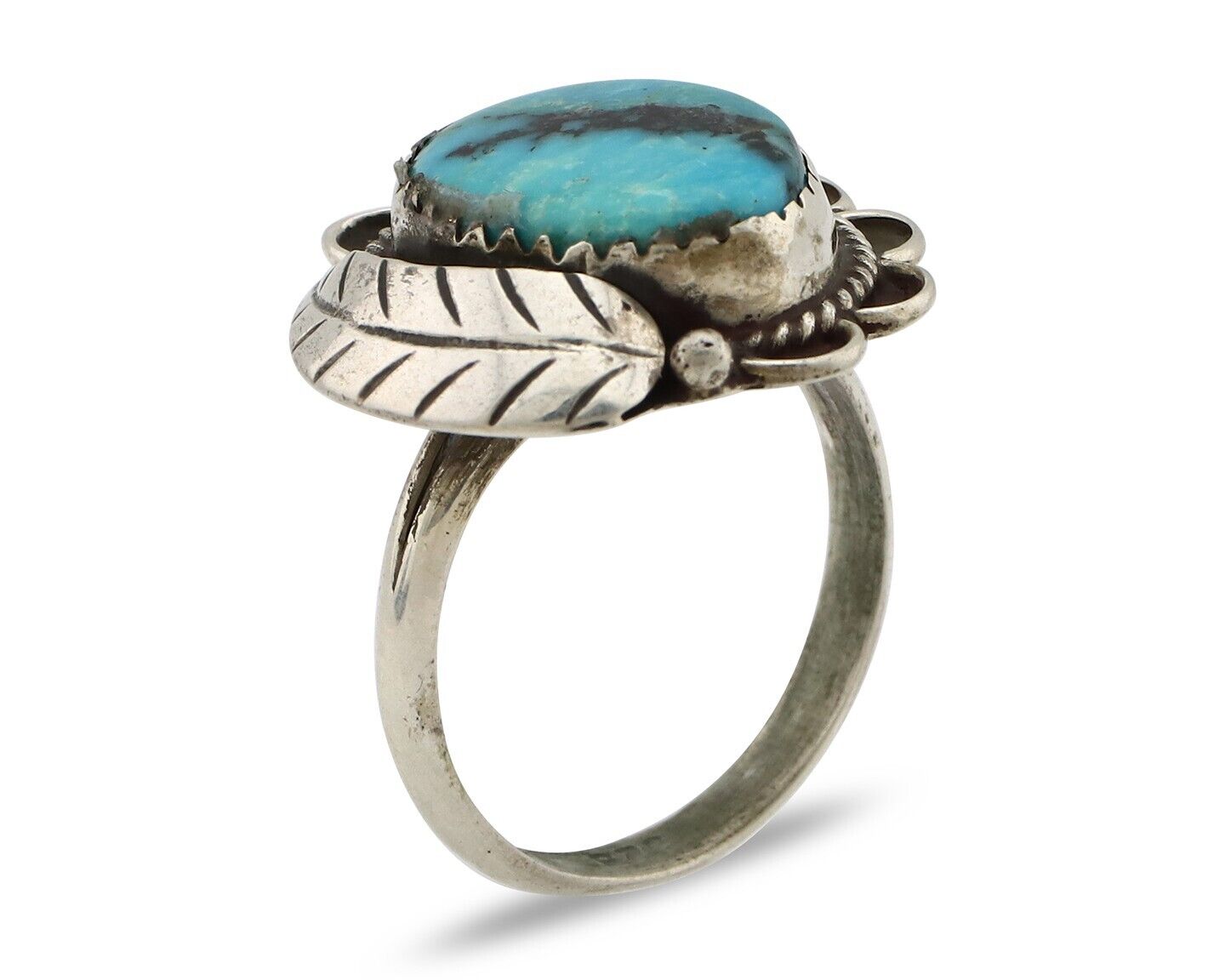 Navajo Handmade Ring 925 Silver Turquoise Native American Artist C.80's