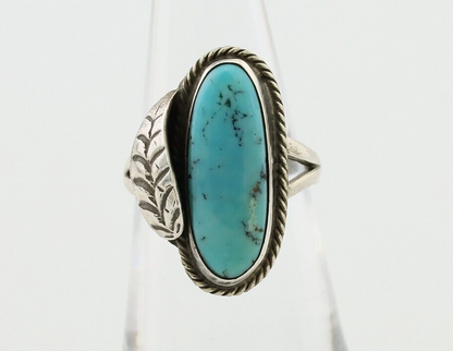 Navajo Handmade Ring 925 Silver Natural Turquoise Native American Artist C.80's