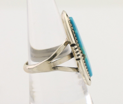 Navajo Ring 925 Silver Natural Blue Turquoise Native American Artist C.80's