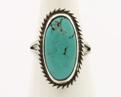 Navajo Ring 925 Silver Kingman Turquoise Artist Signed M Montoya C.80's