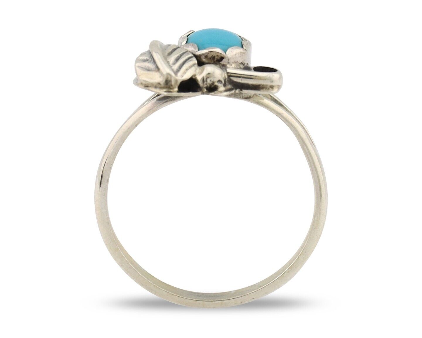 Navajo Ring .925 Silver Sleeping Beauty Turquoise Native American Artist C.80's
