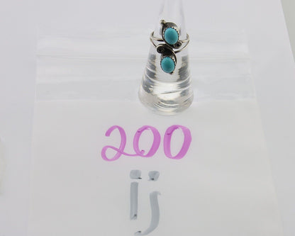 Navajo Ring 925 Silver Kingman Turquoise Native American Artist C.80's