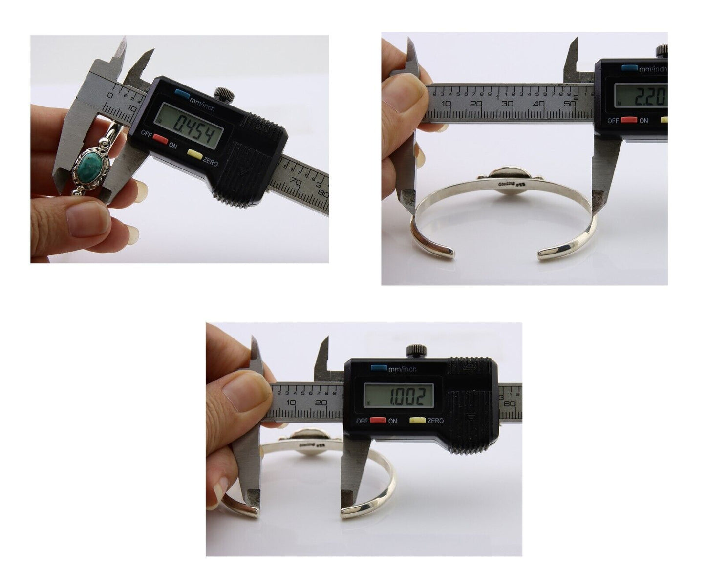 Navajo Bracelet 925 Silver Natural Turquoise Native American Artist C.80's