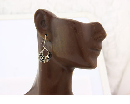 Navajo Earrings Sterling Silver & Gold Vintage Handmade