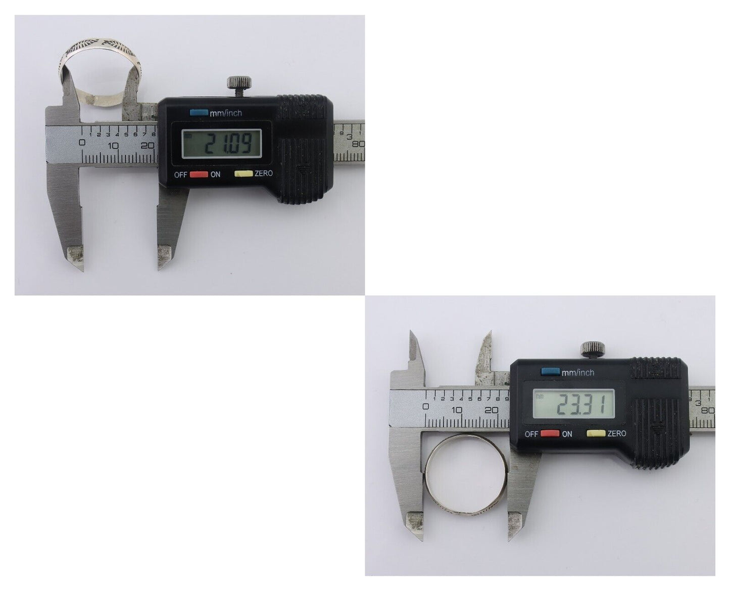 Navajo Hand Stamped Band 925 Silver 5.0 mm Signed Larry Chavez Size 11.75 C.80's