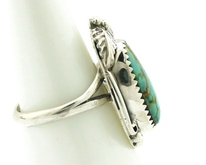 Navajo Ring .925 Silver Natural Mined Southwest Turquoise Artist Signed SN C80s