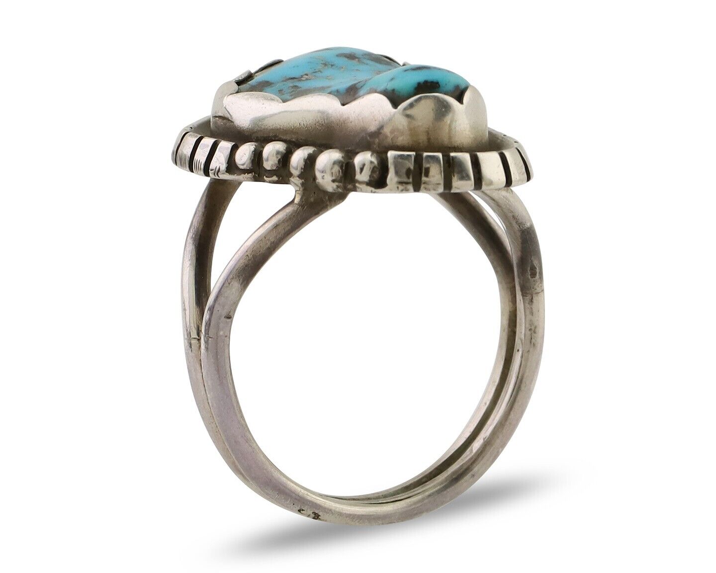 Navajo Handmade Ring 925 Silver Turquoise Signed Tony Guerro C.80's