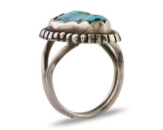 Navajo Handmade Ring 925 Silver Turquoise Signed Tony Guerro C.80's