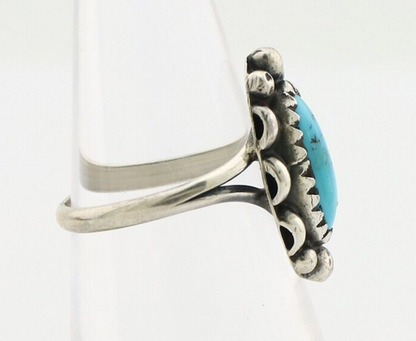 Navajo Ring 925 Silver Sleeping Beauty Turquoise Signed SkyStone Creations C80s