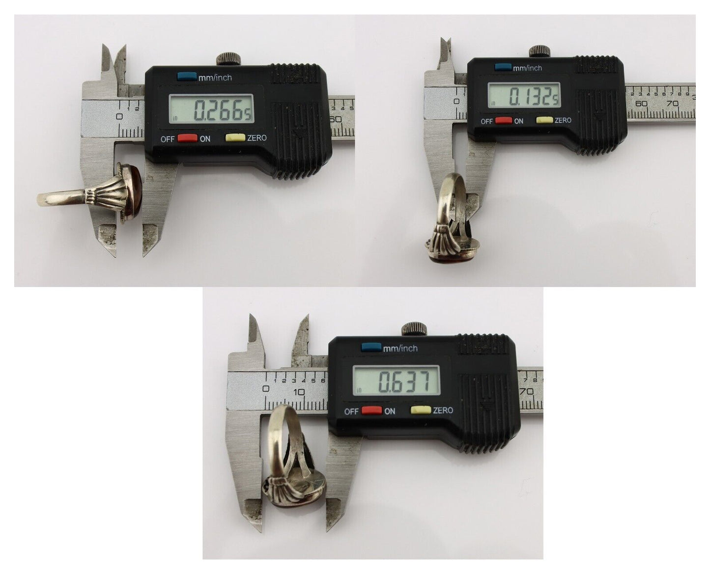 Navajo Handmade Ring 925 Silver Natural High Grade Fire Opal Native Artist C.80s