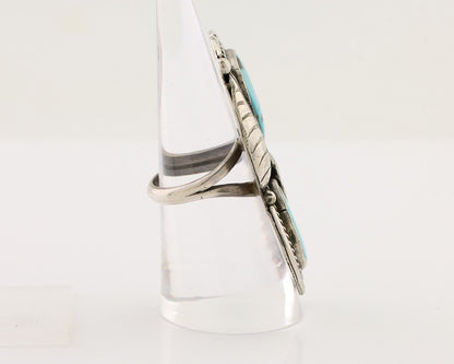 Navajo Handmade Ring 925 Silver Natural Tuquoise Native American Artist C.80's