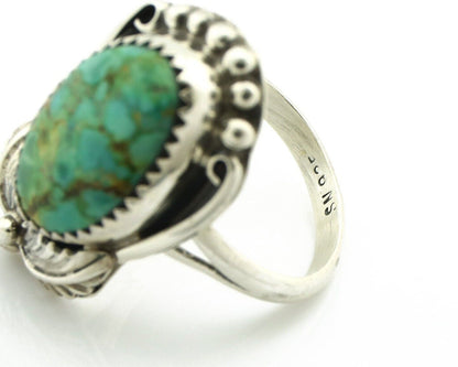 Navajo Ring .925 Silver Natural Mined Southwest Turquoise Artist Signed SN C80s