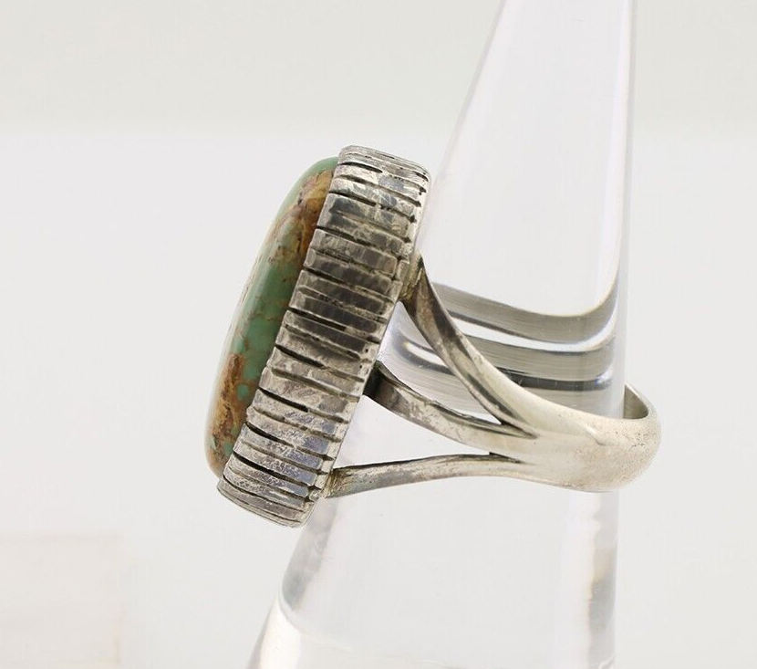 Navajo Handmade Ring 925 Silver Turquoise Signed Native American C.80's