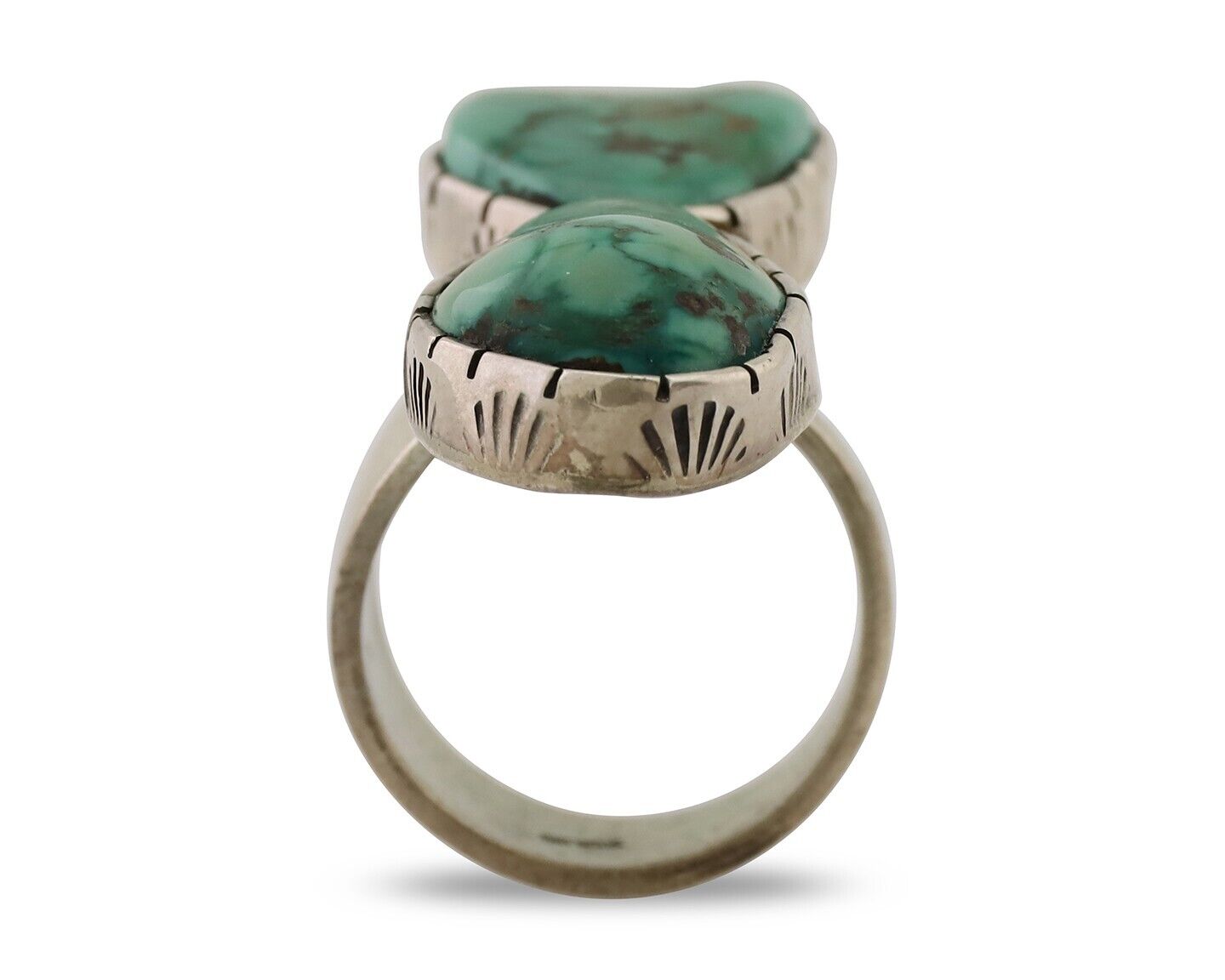 Navajo Handmade Ring 925 Silver Damele Tuquoise Artist Signed M Guerro C.80's
