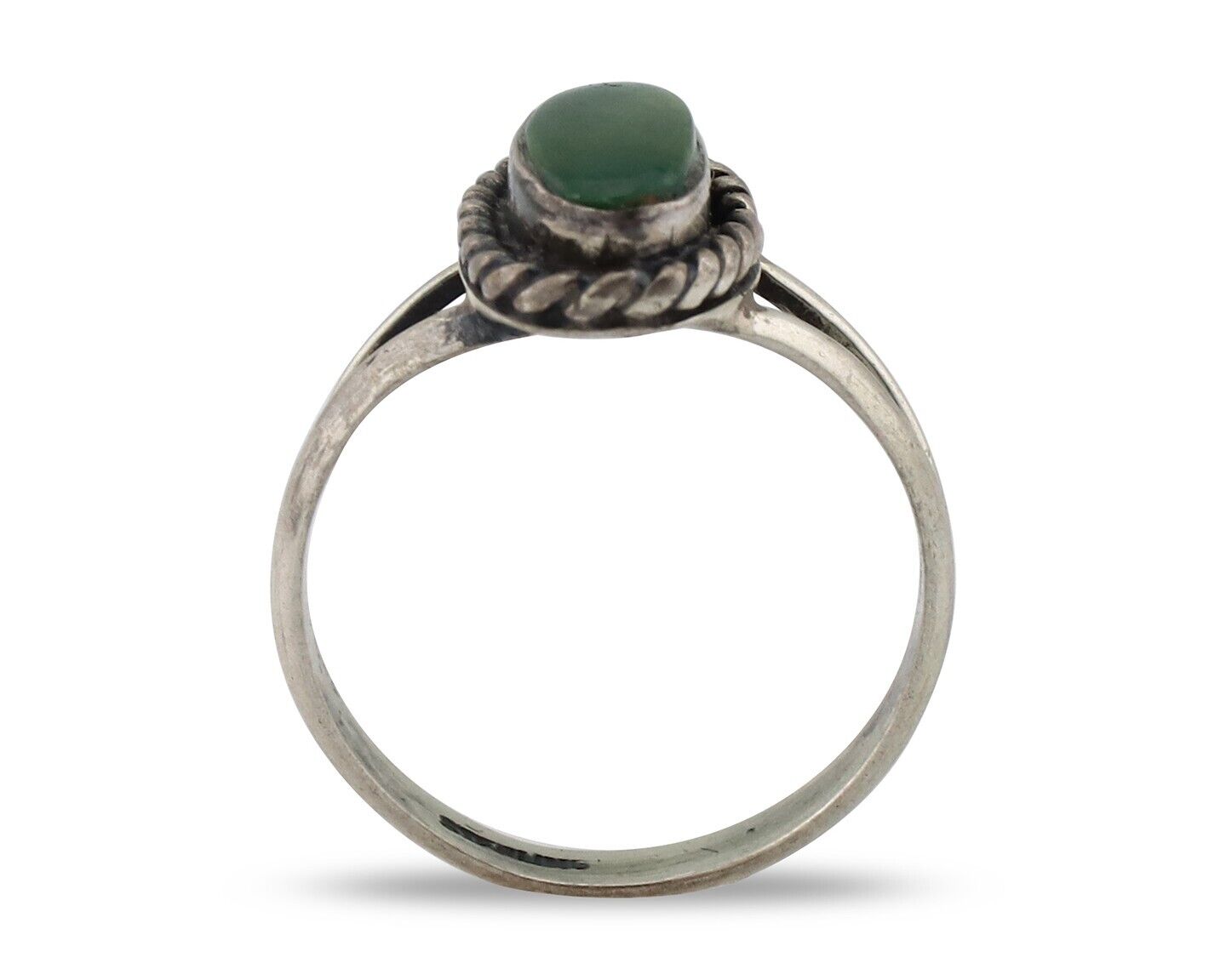 Navajo Ring 925 Silver Green Turquoise Native American Artist C.80's