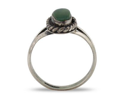 Navajo Ring 925 Silver Green Turquoise Native American Artist C.80's