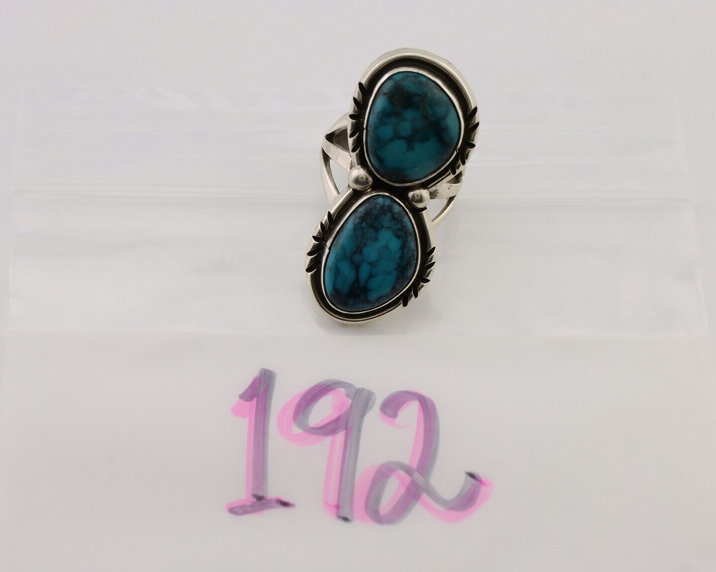 Navajo Handmade Ring 925 Silver Natural Tuquoise Artist Signed RD C.80's