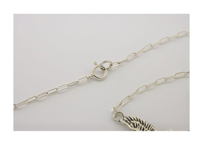 Navajo Eagle Feather Turquoise Necklace 925 Silver Native American Artist C.80's