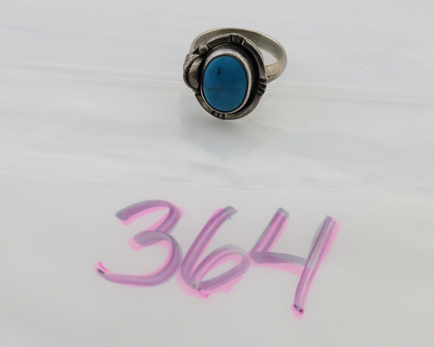 Navajo Handmade Ring 925 Silver Blue Turquoise Artist Signed RL C.80's