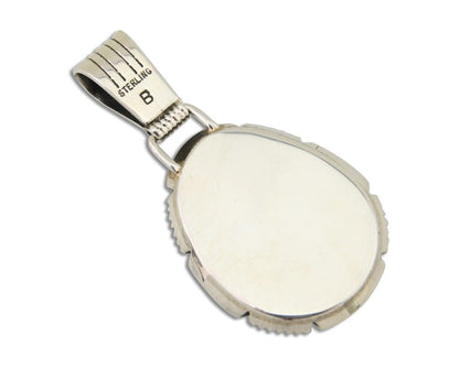 Navajo Pendant 925 Silver Natural Turquoise Artist Signed Lidia Begay C.80's