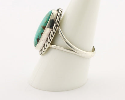 Navajo Ring 925 Silver Kingman Turquoise Artist Signed M Montoya C.80's