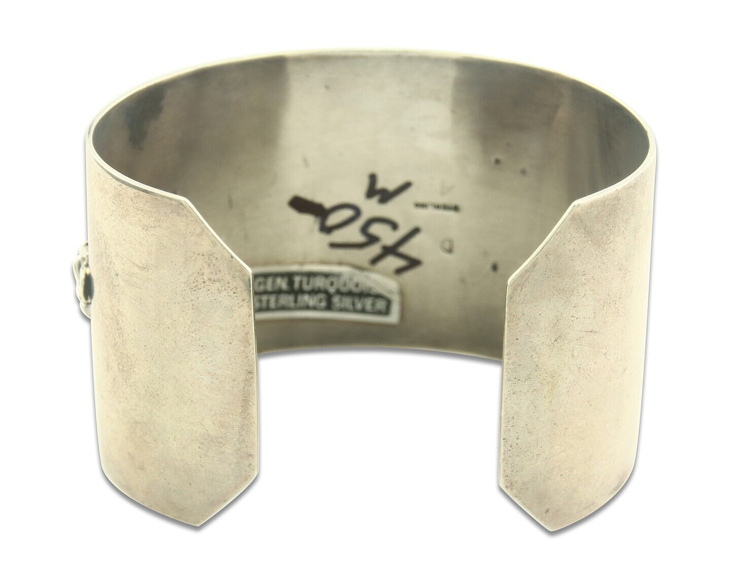 Navajo Bracelet 925 Silver Turquoise Cuff Artist Signed D C.80's