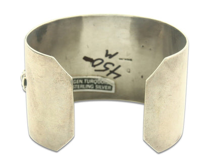 Navajo Bracelet 925 Silver Turquoise Cuff Artist Signed D C.80's