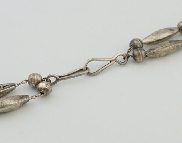 Navajo Necklace 925 Silver Burnham Turquoise Native American Artist C.70's