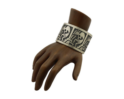 Navajo Kokopelli Bracelet 925 Silver Native American Artist Handmade C.80's